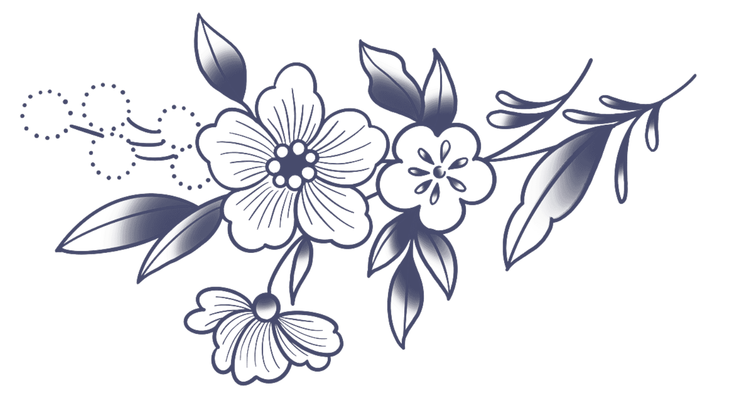 collaboration armelle stb et bernard forever gravure florale de biais