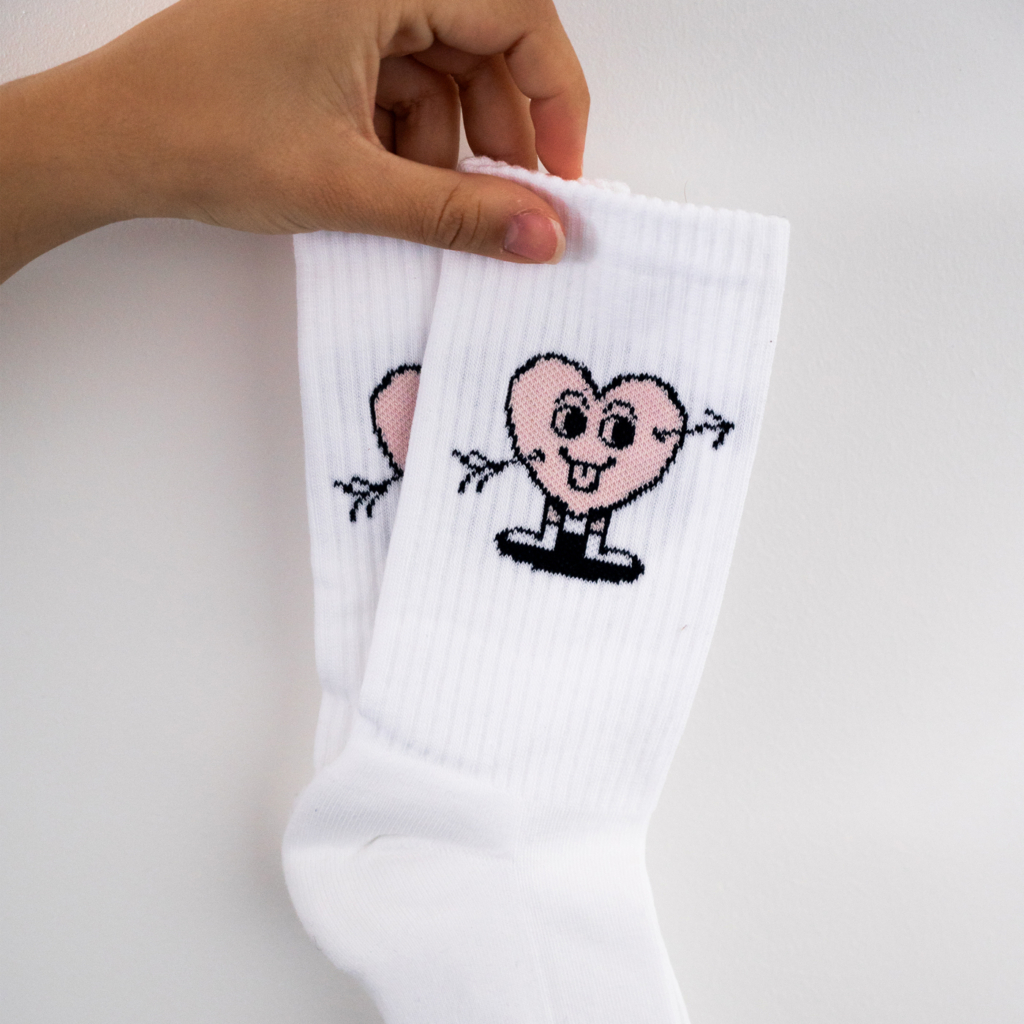 Chaussettes Unisexe Avec Motif Cœur Drôle – Blanc, Taille Unique 36-43, Idéal Cadeau - 10